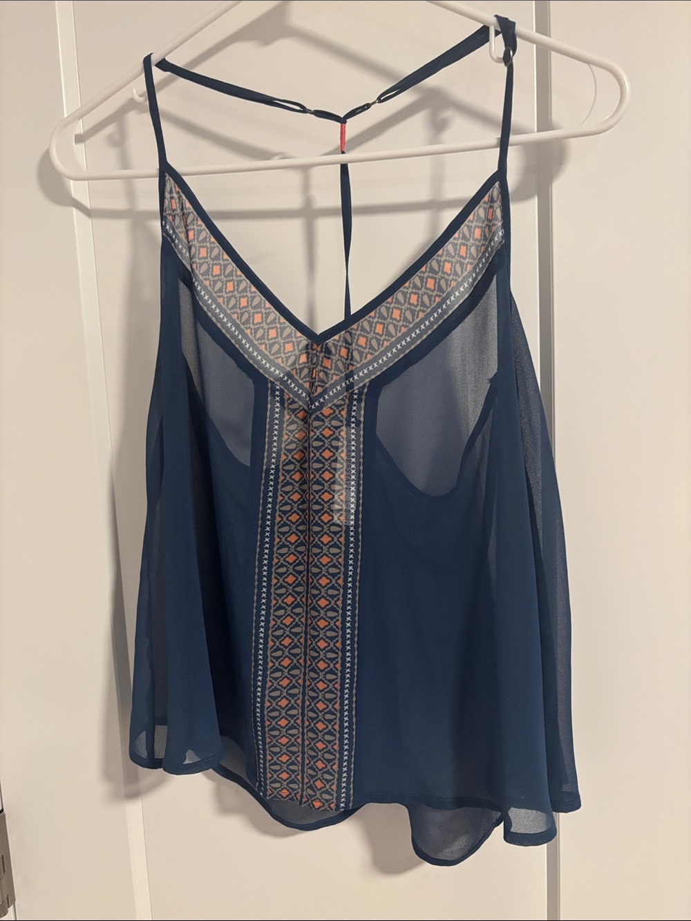 Aeropostale Navy Sheer V-Neck Cami